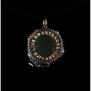 India Hicks Token Pendant Womens Gold Tone Live Extraordinary Life Jewelry